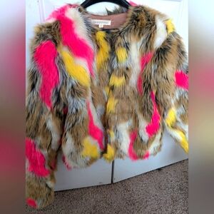 Multicolor Faux Fur Jacket